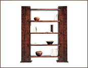 2 Pillered 5 Shelves Wooden Display Shelving Unit